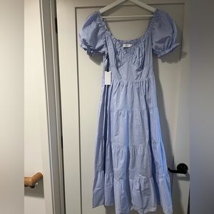 Astr the Label, blue midi dress